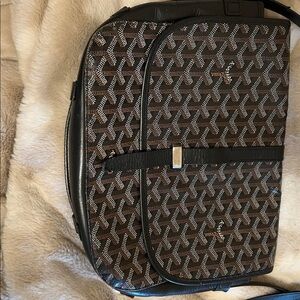Goyard black Goyardine and Chevroches Calfskin Belvedere MM Bag (10.5 x 9x 3)